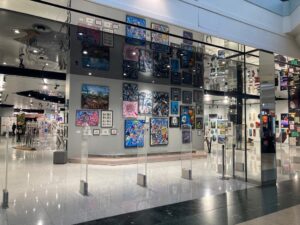 Art exhibition at Bluewater showing paintings