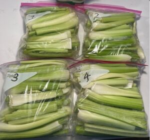 Celery chopped in small four bags 