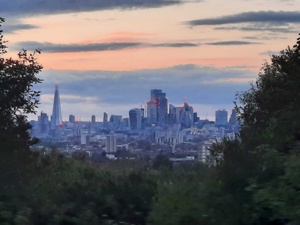 London views from One Tree Hill in Honor Oak Park