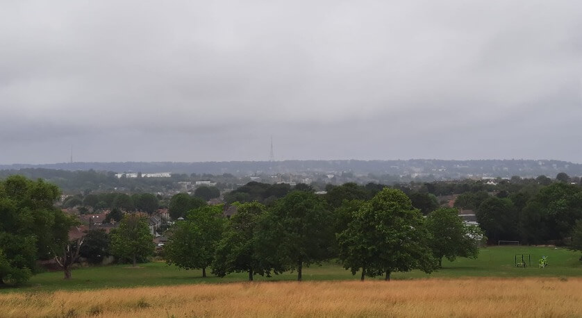 Views of London landscape from Downham Fields