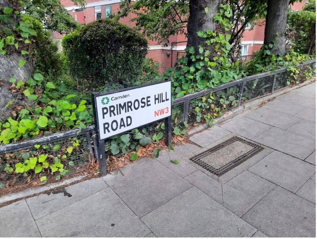 Primrose Hill Road that leads to Primrose Hill
