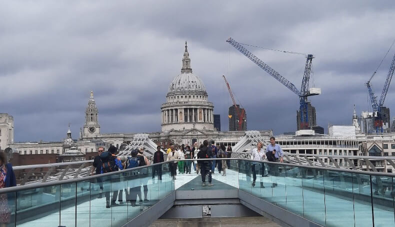 Views of St Paul’s Cathedral from Millennium Bridge